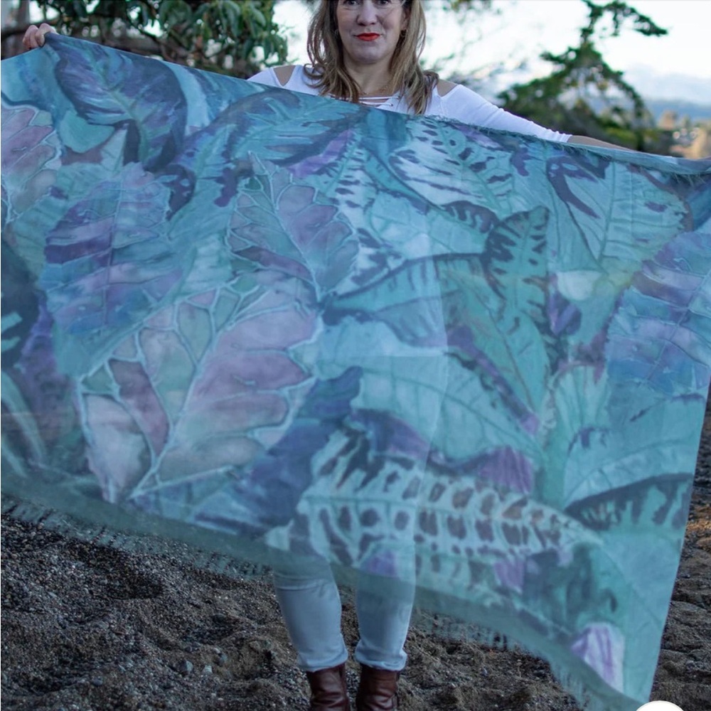 Mammoth Silk Modal Scarf Various Plants Large Wrap 140 x 180 cm